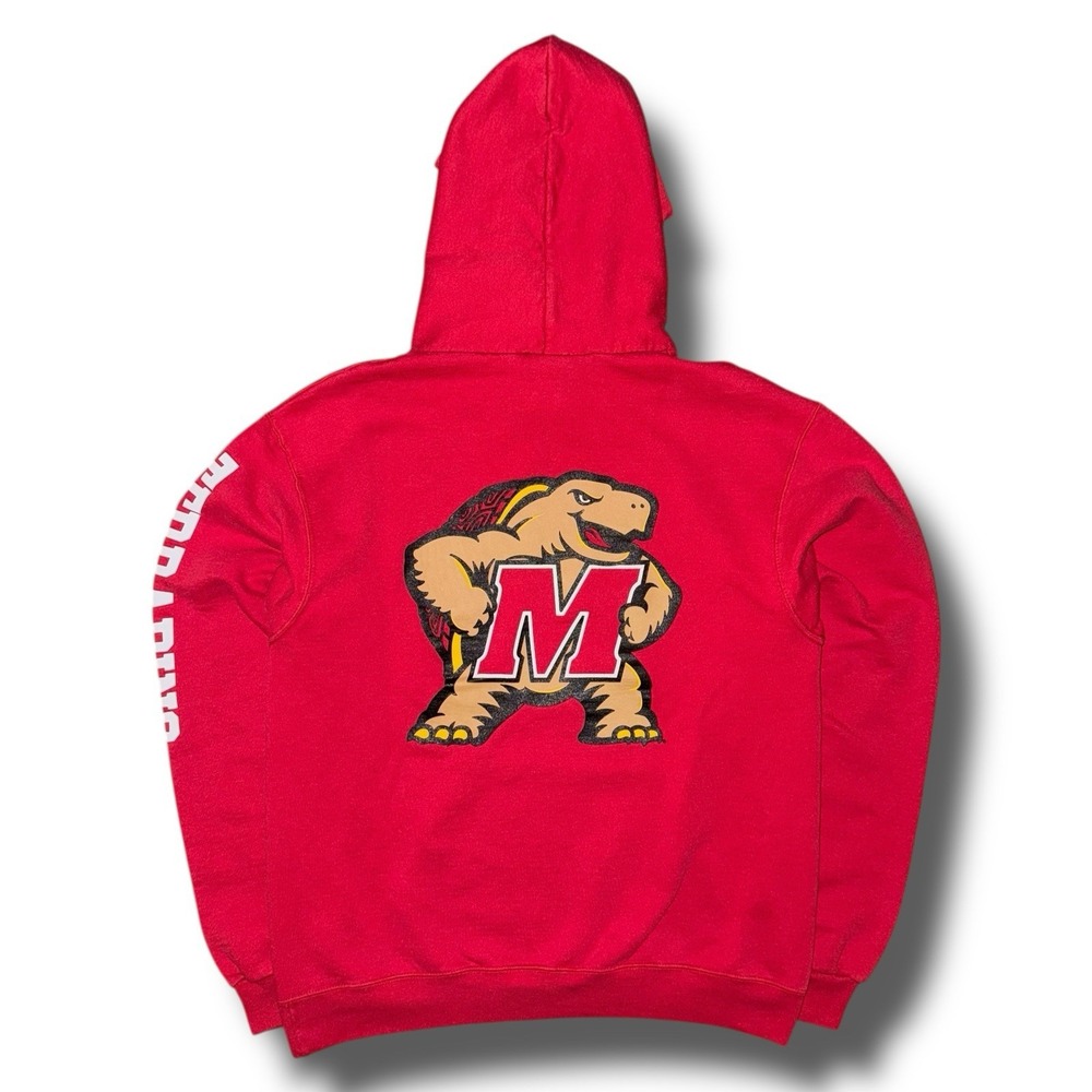 University Maryland Hoodie Medium CHAMPION Eco Fleece Terrapins Pullover Sweater